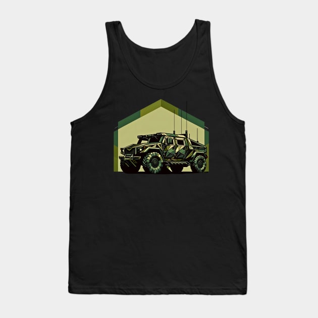 Tactical Geometric Rover | Armored Vehicle Tee Tank Top by Graphic Wonders Emporium